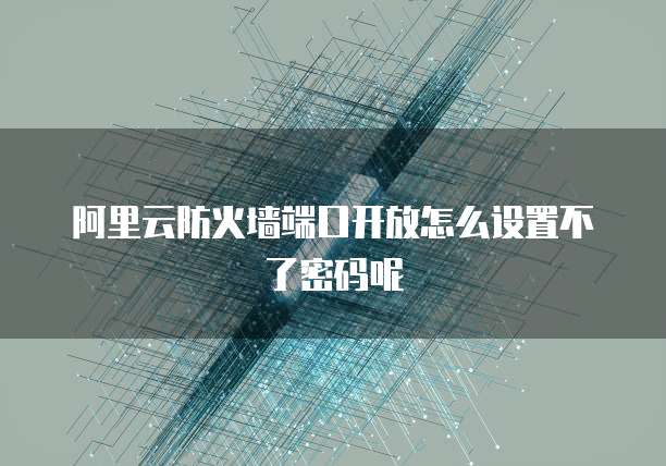 阿里云防火墙端口开放怎么设置不了密码呢