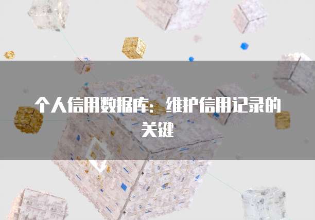 个人信用数据库：维护信用记录的关键
