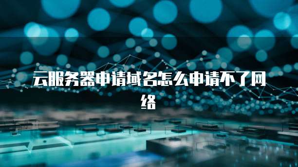 云服务器申请域名怎么申请不了网络