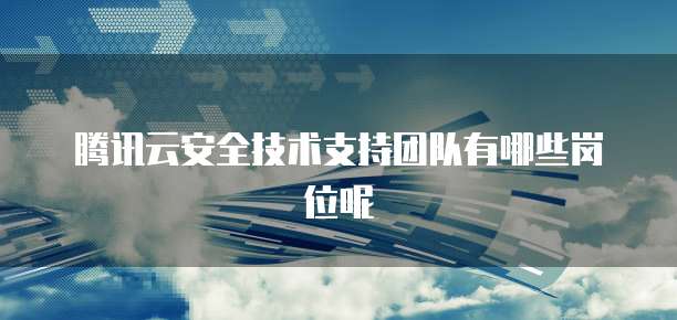 腾讯云安全技术支持团队有哪些岗位呢