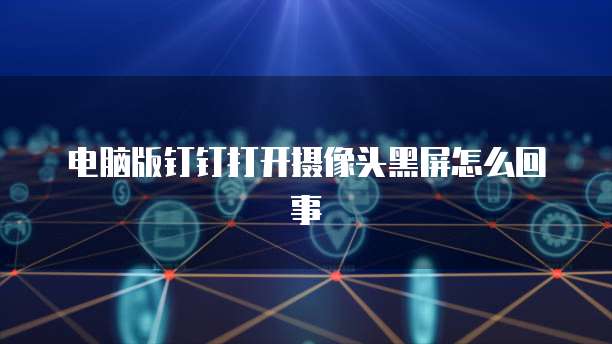 电脑版钉钉打开摄像头黑屏怎么回事