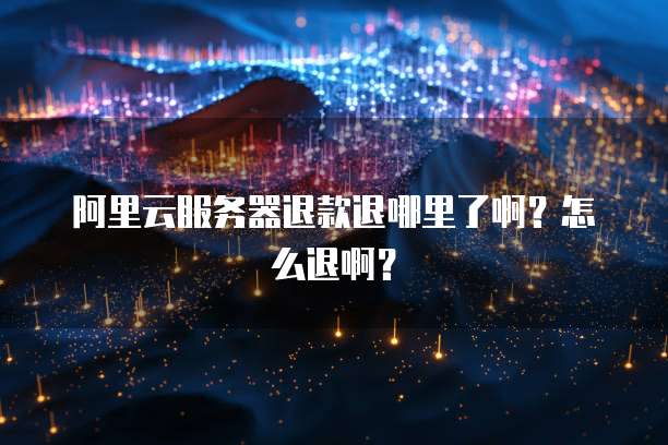 阿里云服务器退款退哪里了啊？怎么退啊？