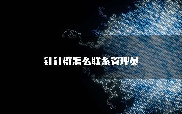 钉钉群怎么联系管理员