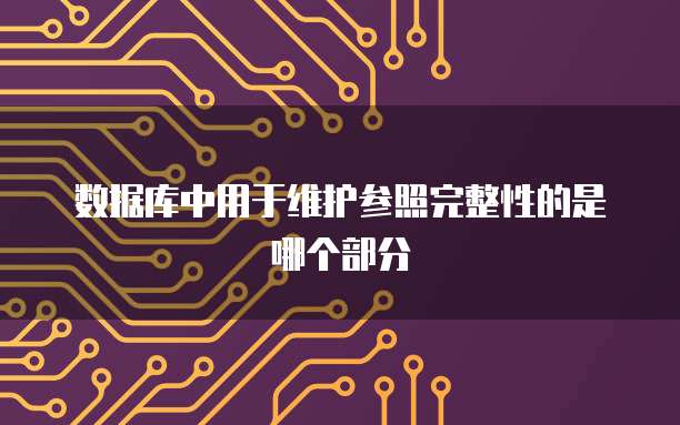 数据库中用于维护参照完整性的是哪个部分