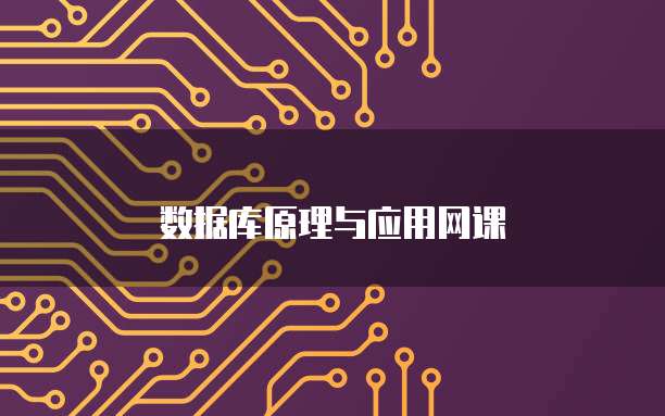 数据库原理与应用网课