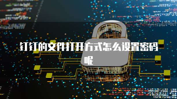 钉钉的文件打开方式怎么设置密码呢