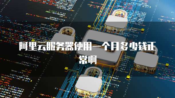 阿里云服务器使用一个月多少钱正常啊