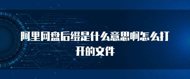 阿里网盘后缀是什么意思啊怎么打开的文件