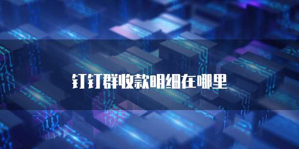 钉钉群收款明细在哪里