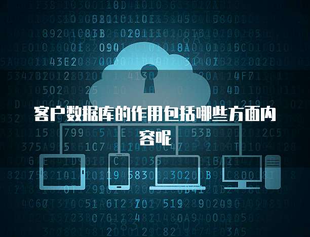 客户数据库的作用包括哪些方面内容呢