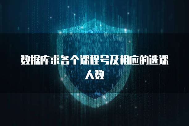 数据库求各个课程号及相应的选课人数