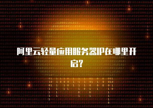 阿里云轻量应用服务器IP在哪里开启？