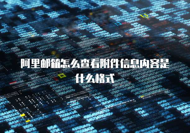 阿里邮箱怎么查看附件信息内容是什么格式