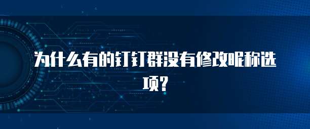 为什么有的钉钉群没有修改昵称选项？