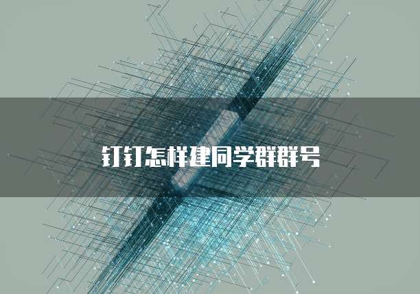 钉钉怎样建同学群群号