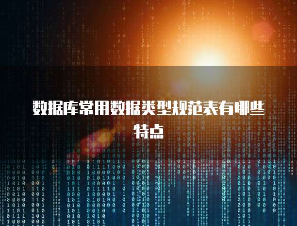 数据库常用数据类型规范表有哪些特点