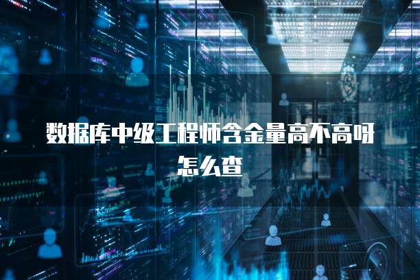 数据库中级工程师含金量高不高呀怎么查