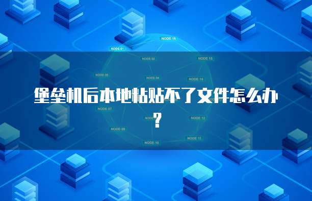 堡垒机后本地粘贴不了文件怎么办？