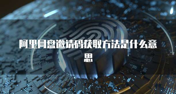 阿里网盘邀请码获取方法是什么意思