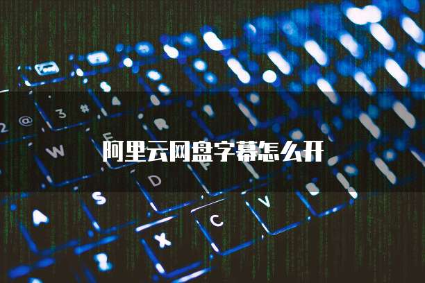 阿里云网盘字幕怎么开
