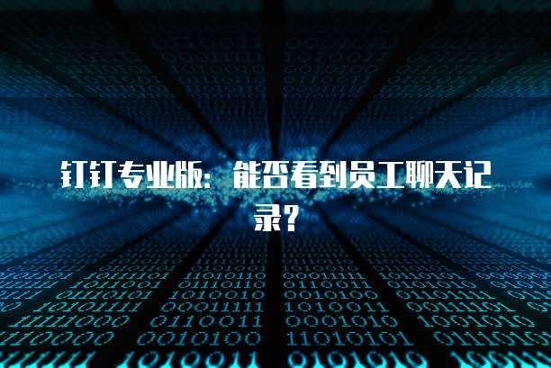 钉钉专业版：能否看到员工聊天记录？