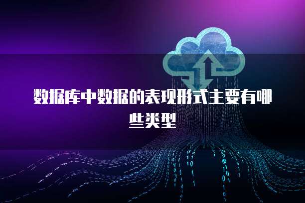 数据库中数据的表现形式主要有哪些类型
