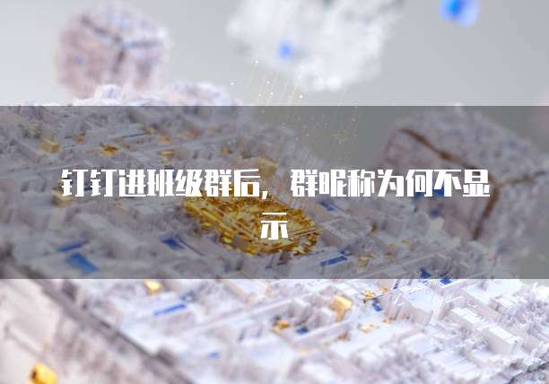 钉钉进班级群后，群昵称为何不显示