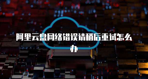 阿里云盘网络错误请稍后重试怎么办