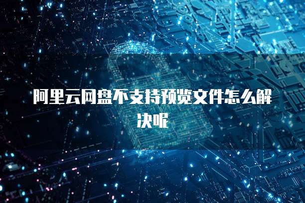 阿里云网盘不支持预览文件怎么解决呢