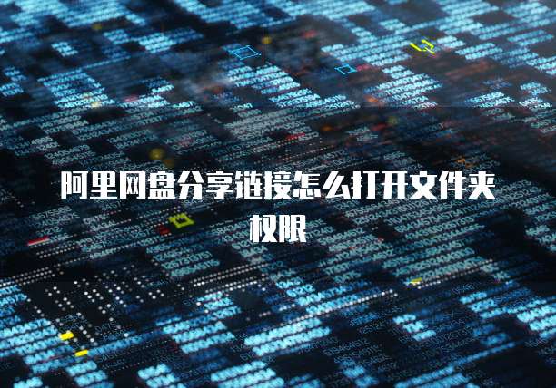 阿里网盘分享链接怎么打开文件夹权限