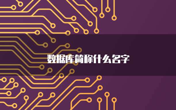 数据库简称什么名字