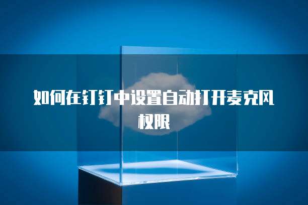 如何在钉钉中设置自动打开麦克风权限