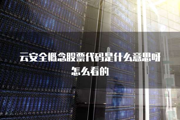 云安全概念股票代码是什么意思呀怎么看的