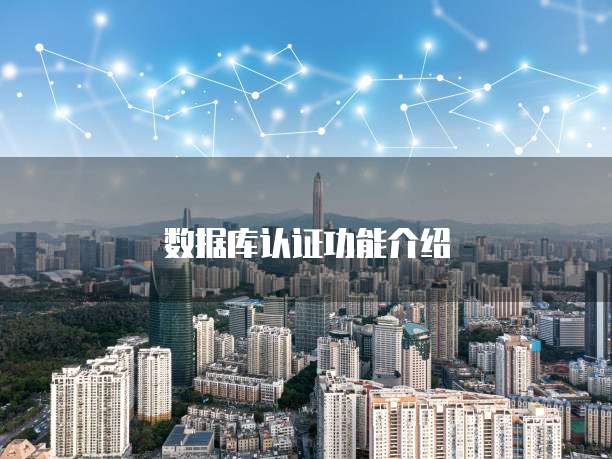 数据库认证功能介绍