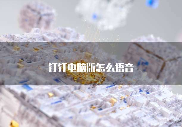 钉钉电脑版怎么语音