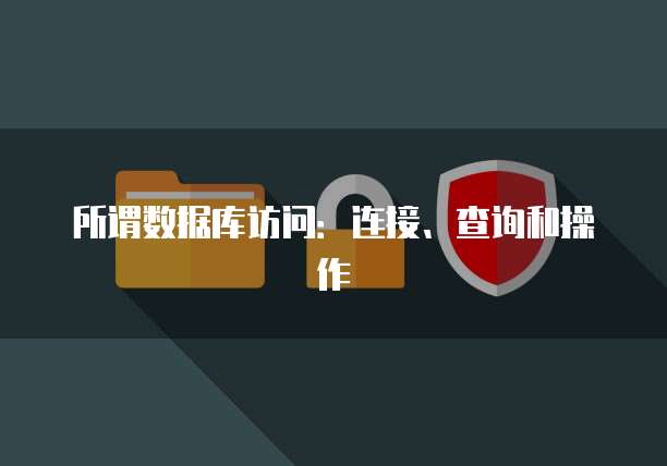 所谓数据库访问：连接、查询和操作