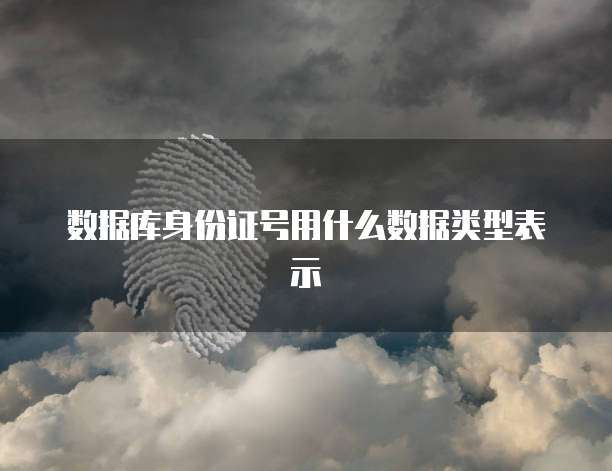 数据库身份证号用什么数据类型表示