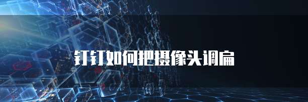 钉钉如何把摄像头调扁