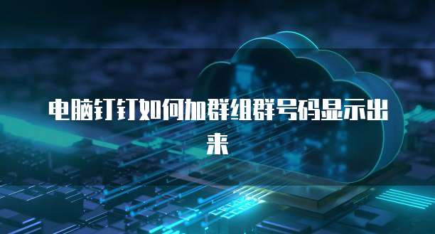电脑钉钉如何加群组群号码显示出来