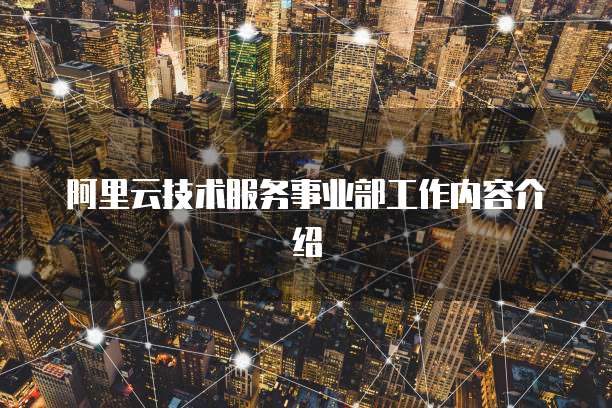 阿里云技术服务事业部工作内容介绍