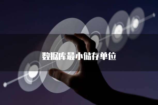 数据库最小储存单位