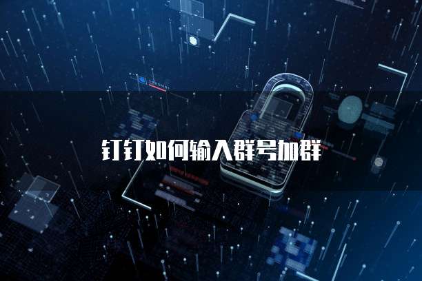 钉钉如何输入群号加群
