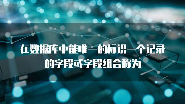 在数据库中能唯一的标识一个记录的字段或字段组合称为