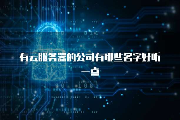 有云服务器的公司有哪些名字好听一点
