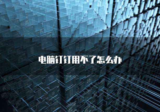 电脑钉钉用不了怎么办