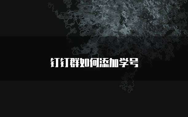 钉钉群如何添加学号