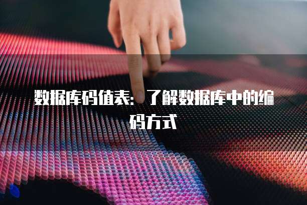 数据库码值表：了解数据库中的编码方式
