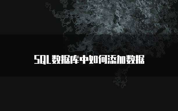 SQL数据库中如何添加数据