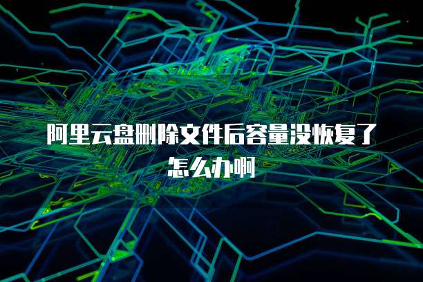 阿里云盘删除文件后容量没恢复了怎么办啊