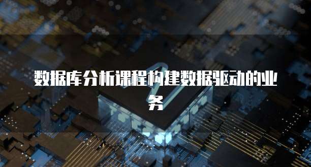 数据库分析课程构建数据驱动的业务